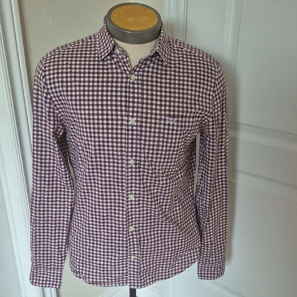 Lacoste Burgundy and White Checkered Shirt - Picture 7 of 16
